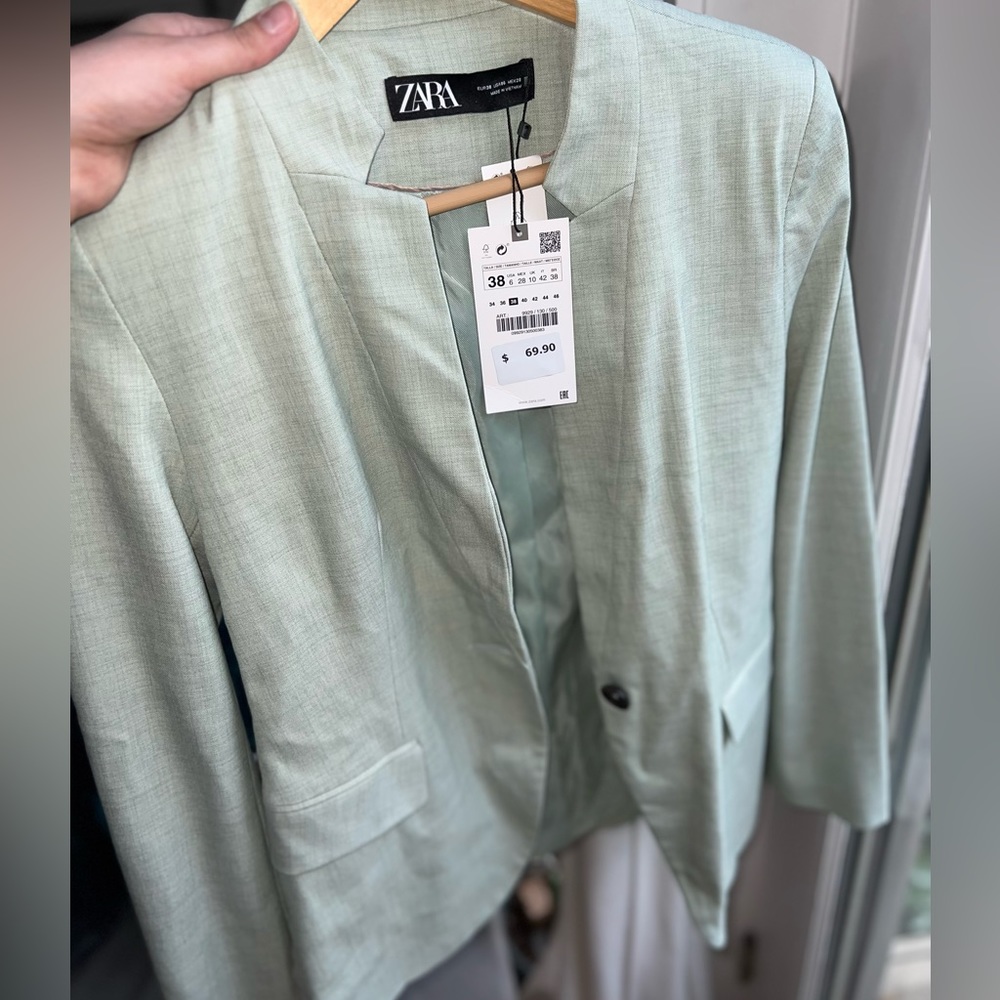 Zara light green blazer